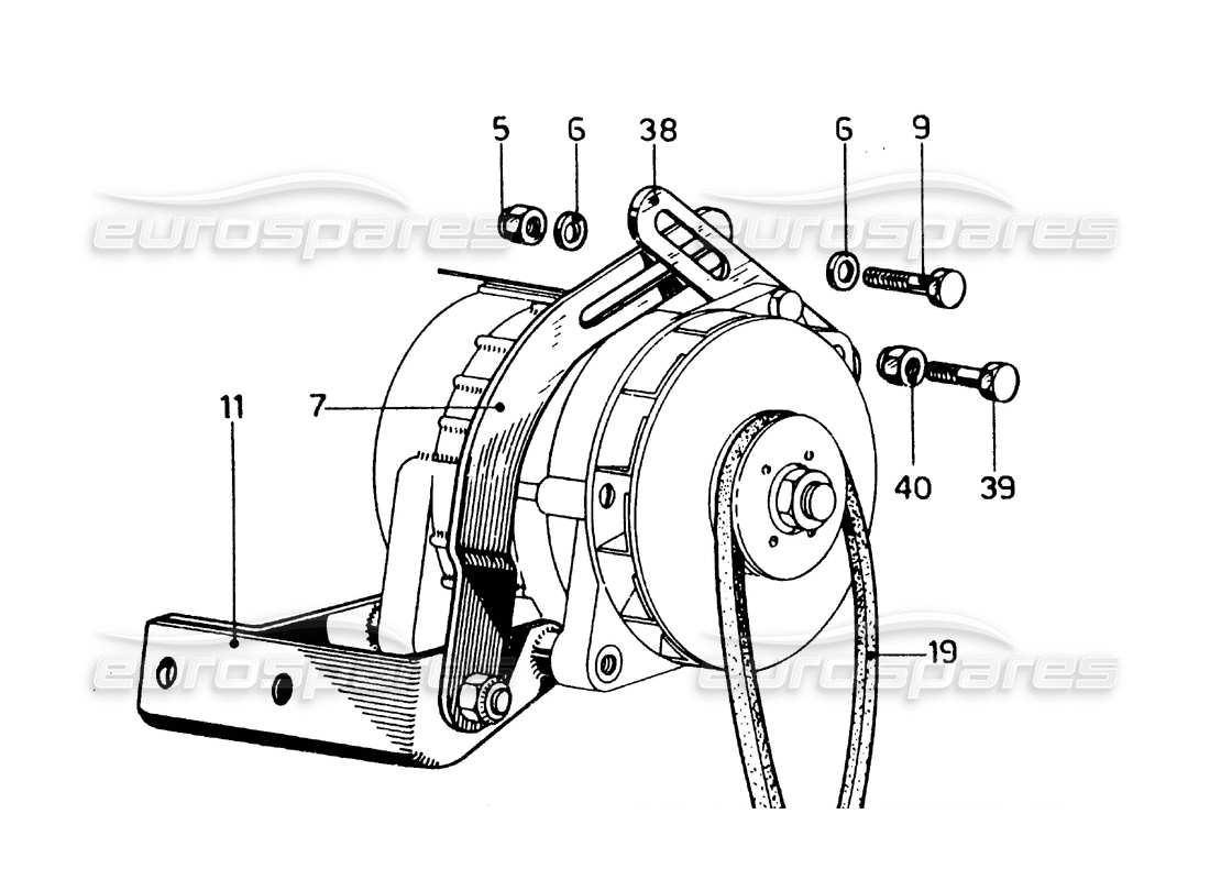 ferrari 275 gtb/gts 2 cam generador - batería y bobinas - modelos con volante a la derecha diagrama de piezas