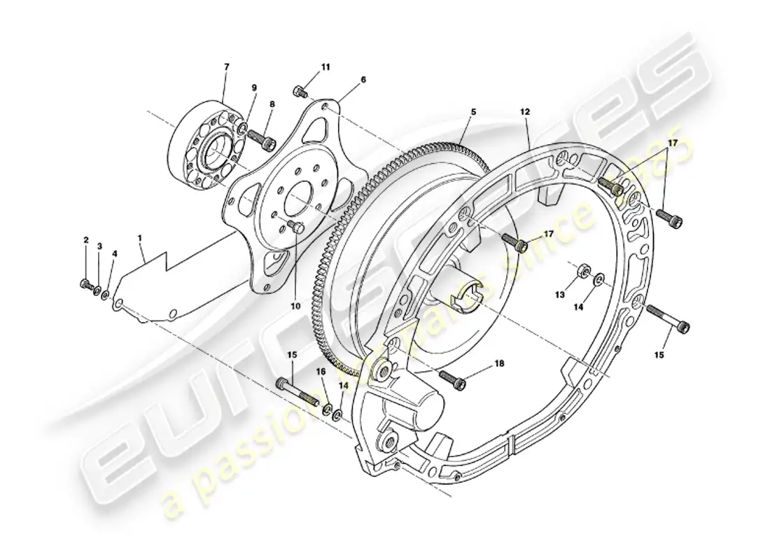 aston martin v8 volante (2000) convertidor de par diagrama de piezas
