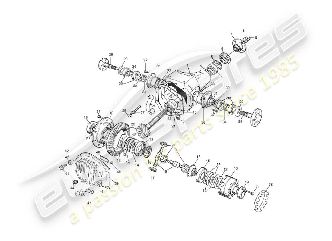 aston martin v8 virage (2000) unidad hipoide diagrama de piezas
