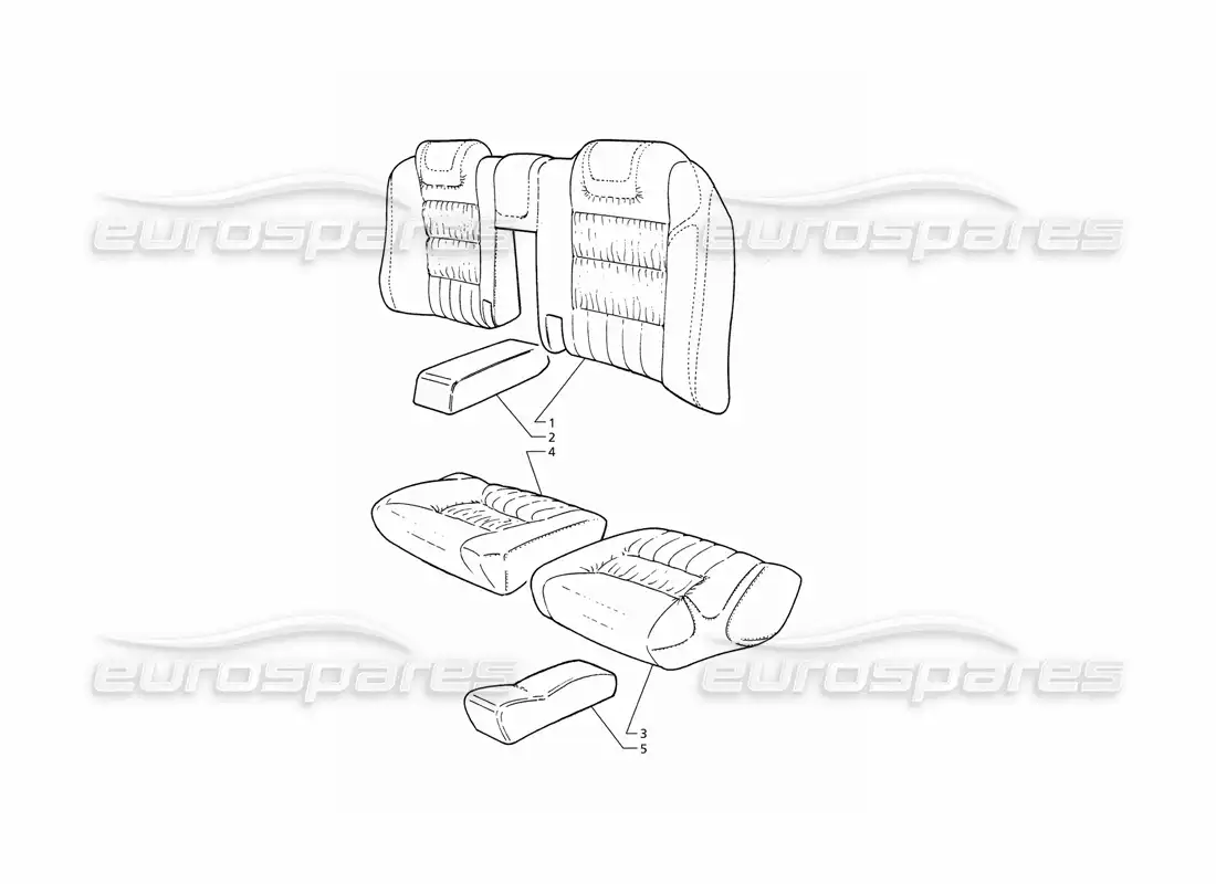maserati qtp v8 (1998) tapicería del asiento trasero diagrama de piezas