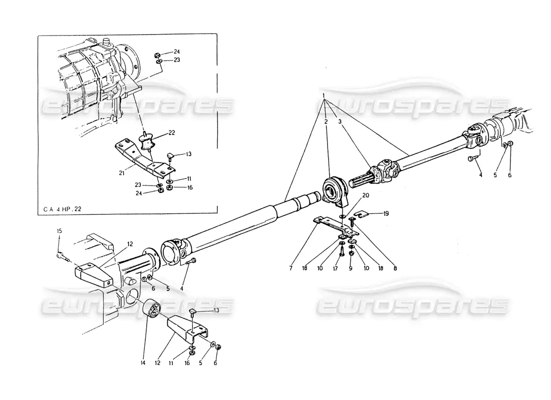 maserati 418 / 4.24v / 430 eje de hélice, diagrama de pieza zf