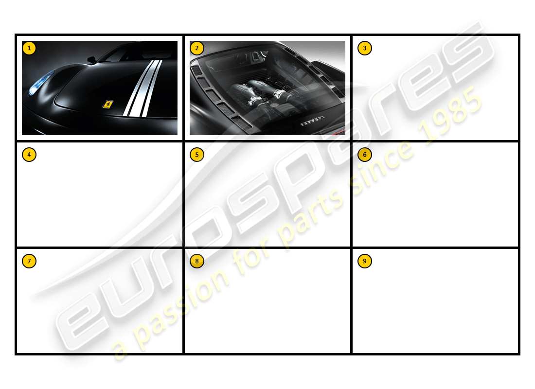 un diagrama de piezas del catálogo de piezas Ferrari F430 Coupé (Accesorios)
