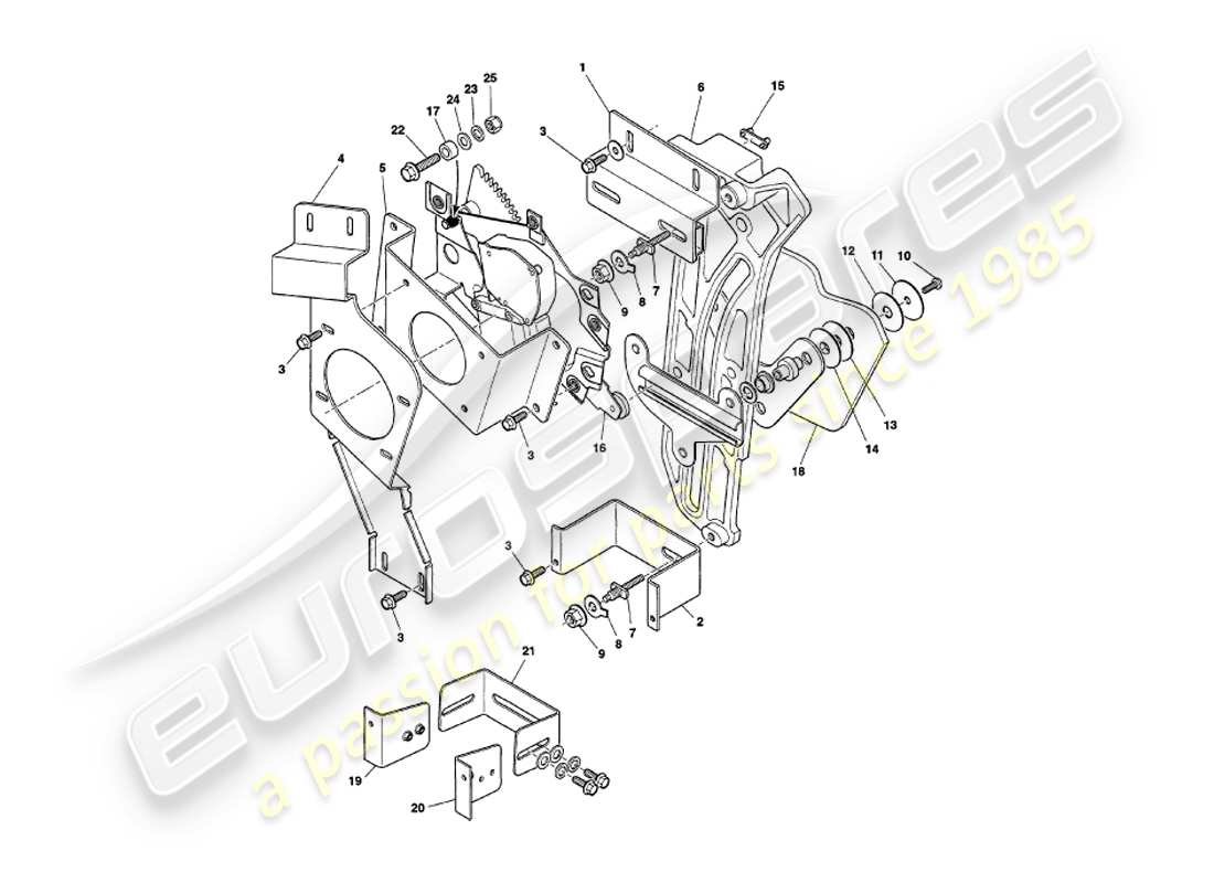 aston martin v8 volante (1997) diagrama de piezas de la luz trasera abatible