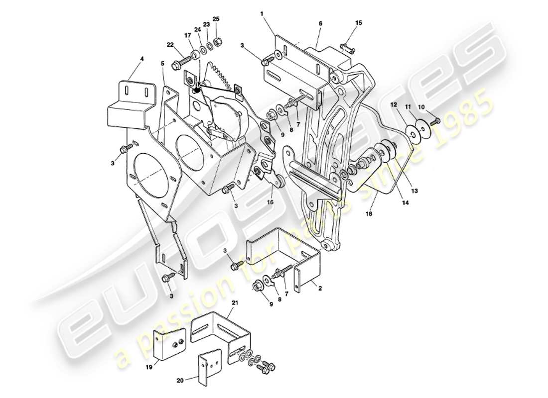 aston martin v8 volante (1998) diagrama de piezas de la luz trasera abatible