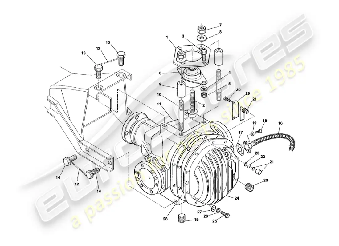 aston martin v8 volante (1999) unidad hipoide diagrama de piezas