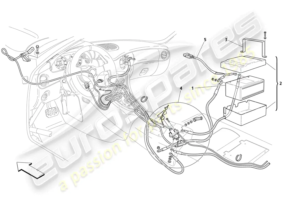 maserati trofeo batería diagrama de piezas