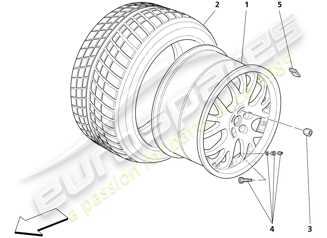 maserati trofeo ruedas diagrama de piezas