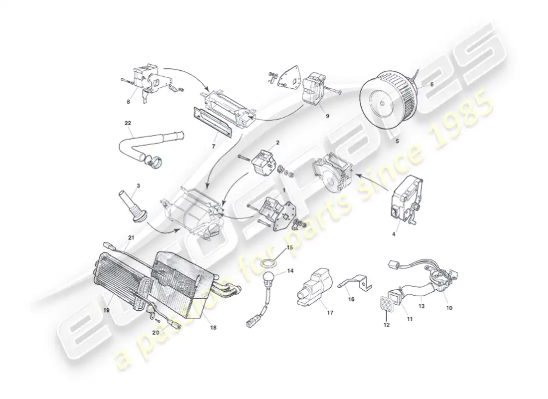 aston martin vanquish (2002) módulos de control diagrama de piezas