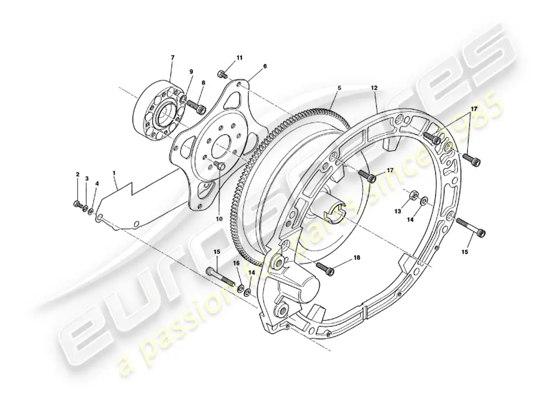 aston martin v8 volante (1997) convertidor de par diagrama de piezas