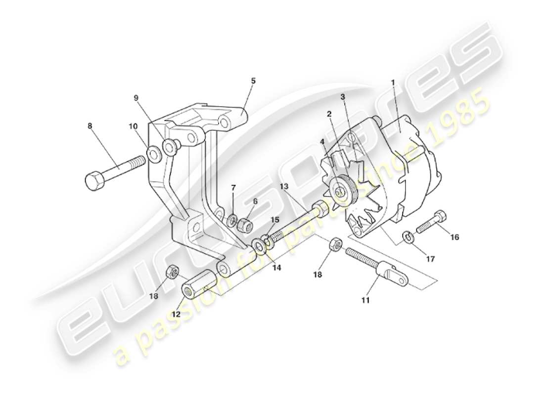 aston martin v8 virage (2000) diagrama de piezas del generador