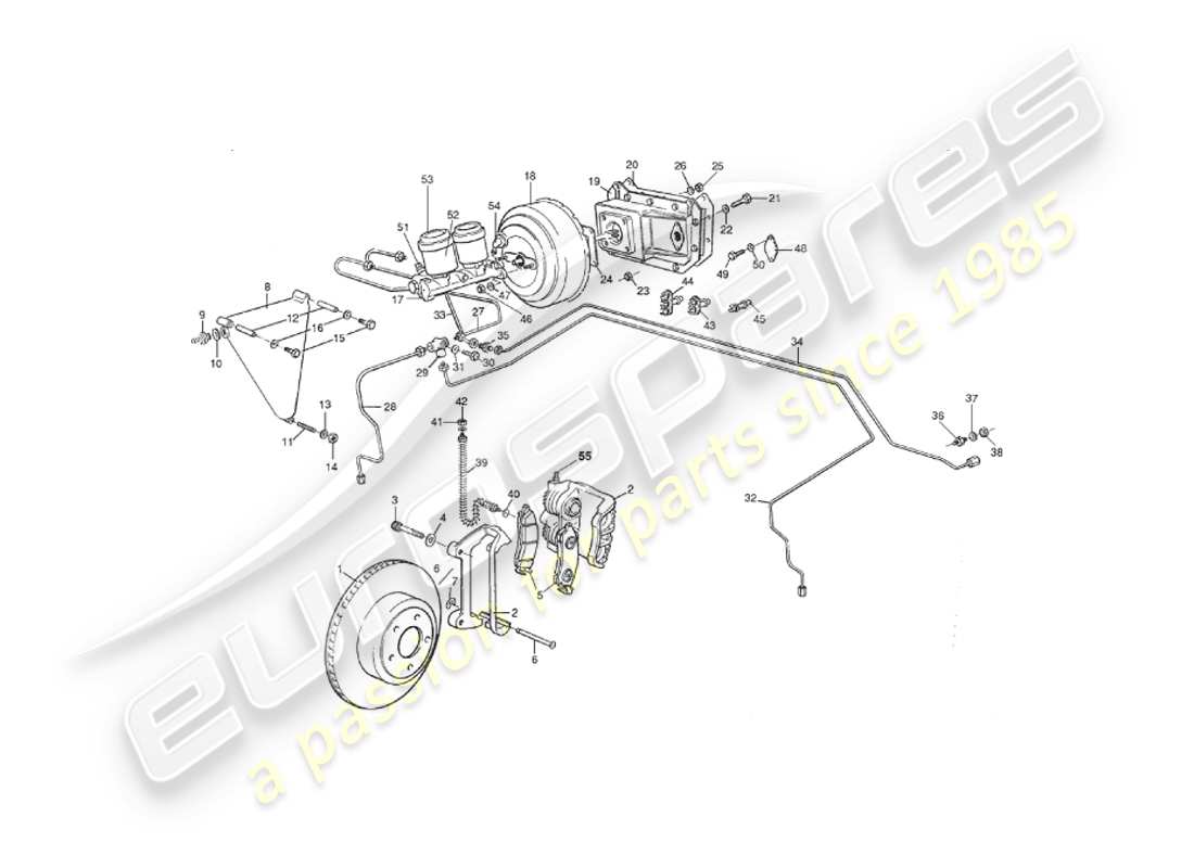 aston martin v8 virage (2000) frenos delanteros diagrama de piezas