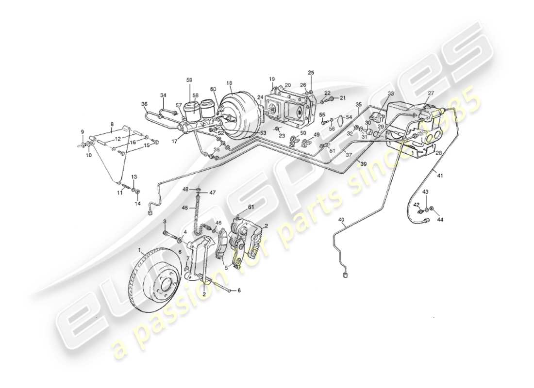 aston martin v8 virage (2000) frenos delanteros, solo volante diagrama de piezas