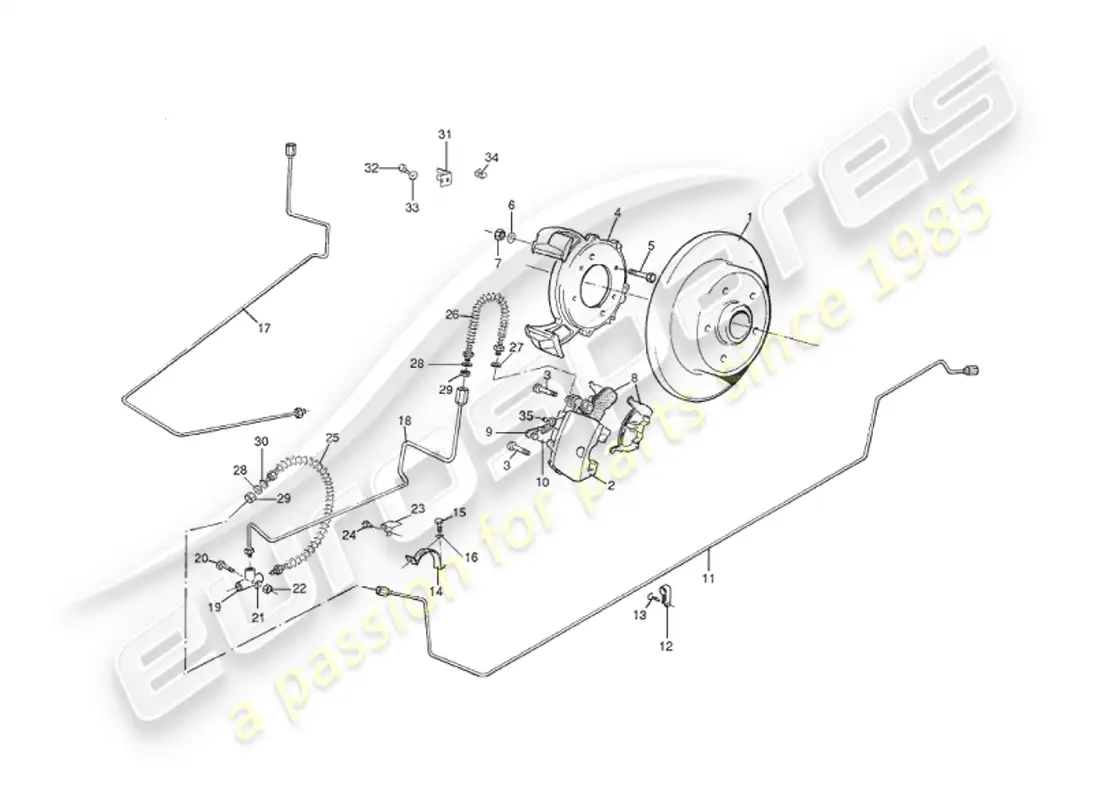 aston martin v8 virage (1999) rear brakes diagrama de piezas