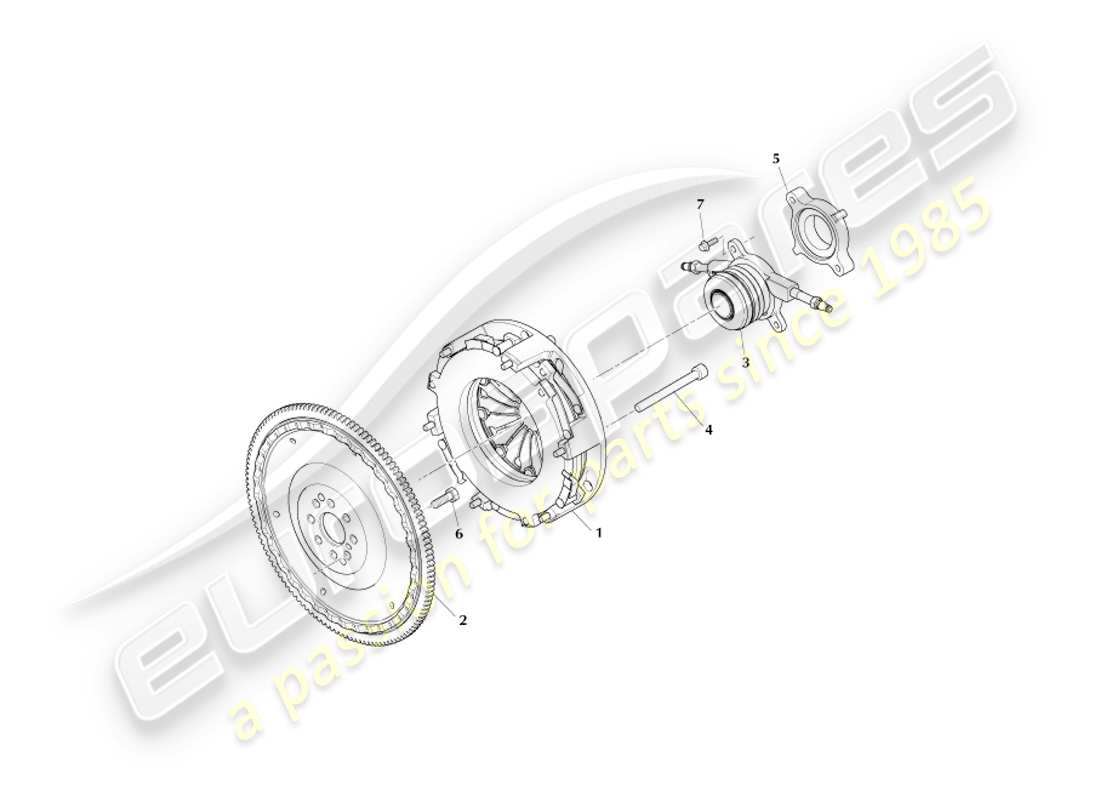 aston martin db7 vantage (2000) diagrama de piezas del kit de embrague (valeo)