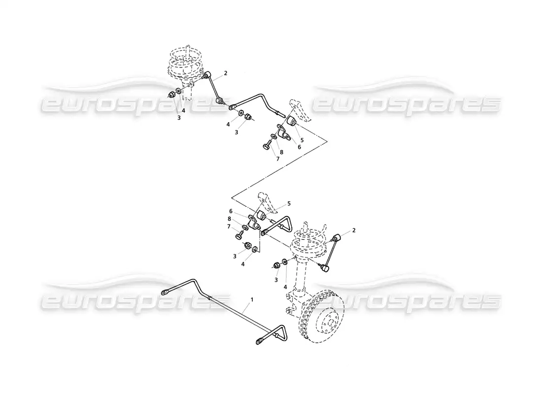 maserati qtp v8 evoluzione barra estabilizadora diagrama de piezas