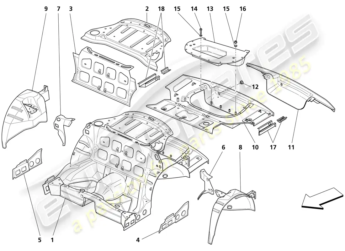maserati trofeo estructura central diagrama de piezas