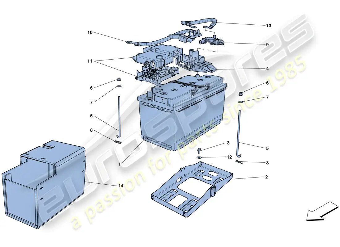 ferrari gtc4 lusso t (europe) batería diagrama de piezas