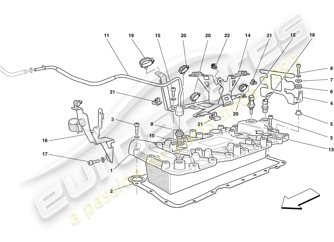 ferrari california (usa) intercambiador de calor diagrama de piezas