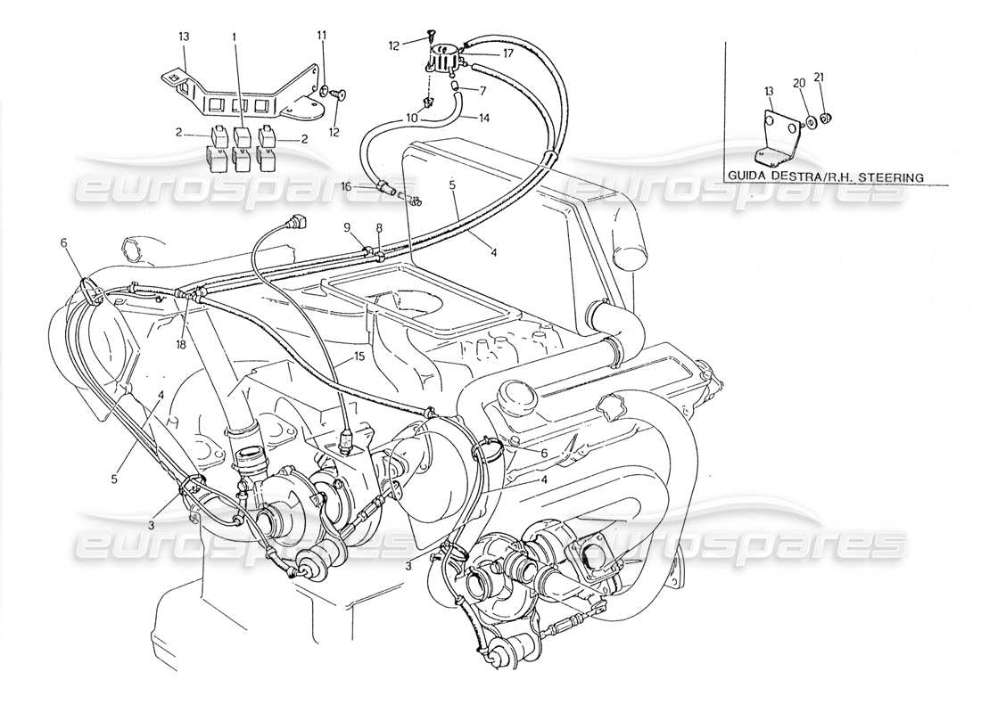 maserati 228 diagrama de piezas del sistema de control de impulso