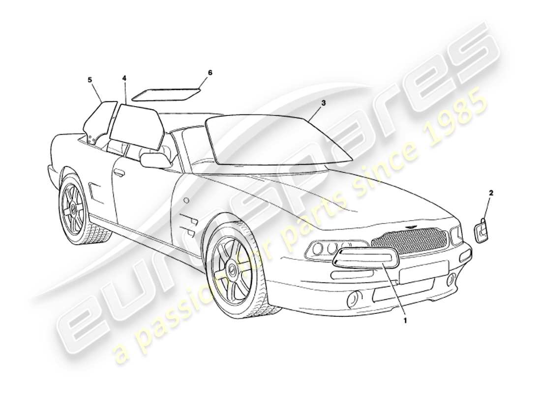 aston martin v8 volante (2000) vaso diagrama de piezas