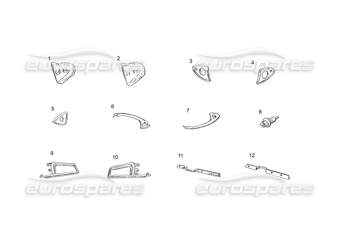 ferrari 250 gt (coachwork) puerta (continuación) diagrama de piezas
