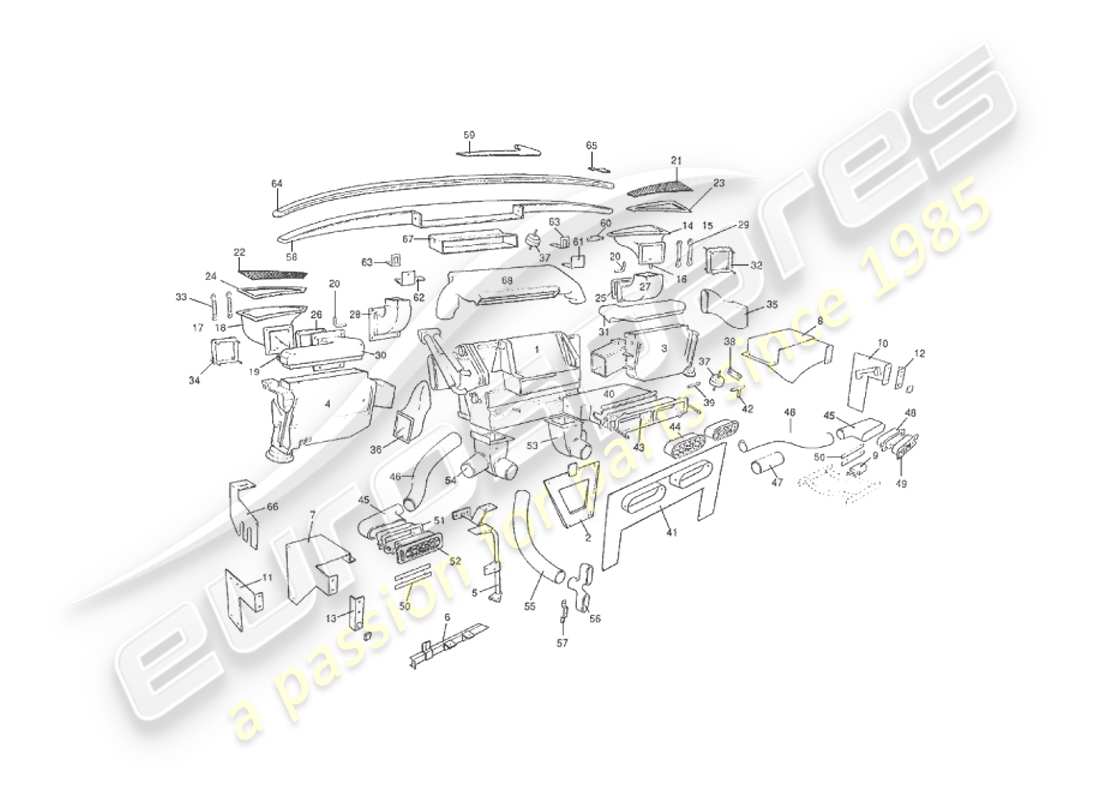 aston martin v8 virage (2000) diagrama de piezas de instalación interior