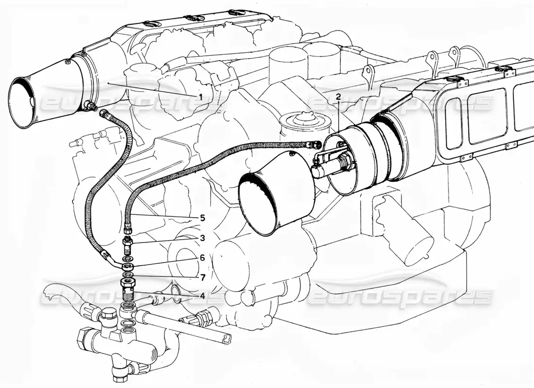 ferrari 365 gtc4 (mechanical) válvula de presión de aire- revisión diagrama de piezas