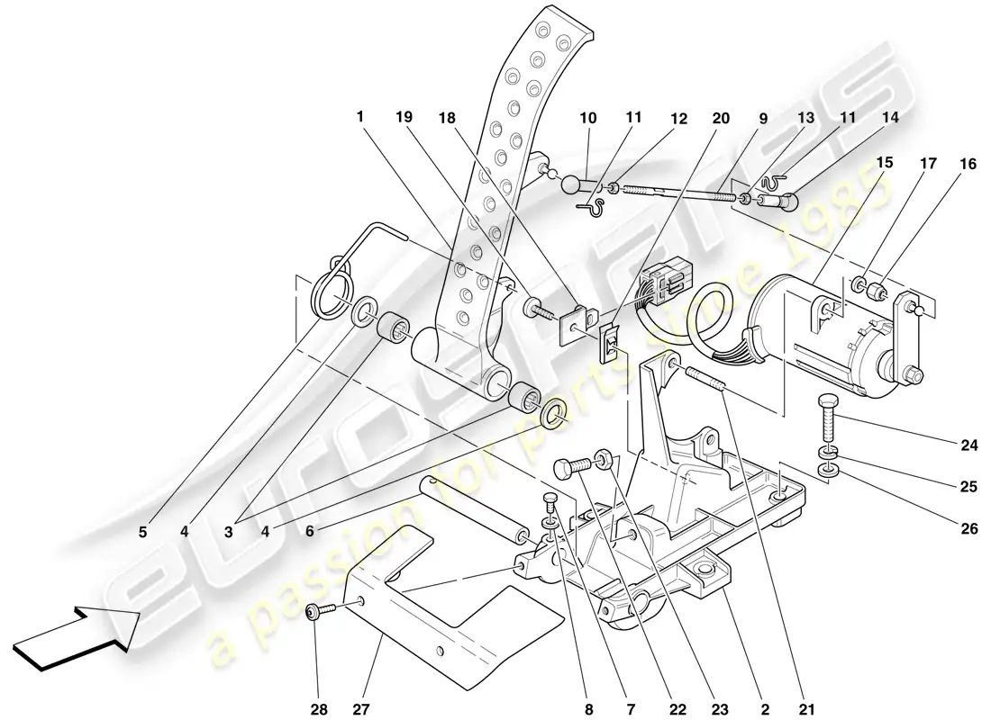 ferrari f430 spider (rhd) electronic accelerator pedal diagrama de piezas
