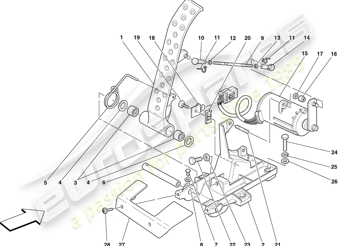 ferrari f430 coupe (usa) electronic accelerator pedal diagrama de piezas