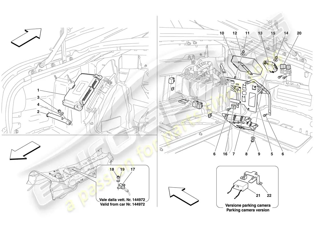 ferrari 612 sessanta (europe) ecu del maletero diagrama de piezas