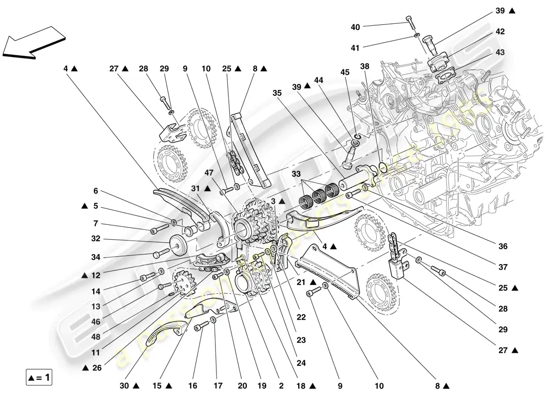 ferrari f430 spider (usa) sistema de tiempo - conducción diagrama de piezas
