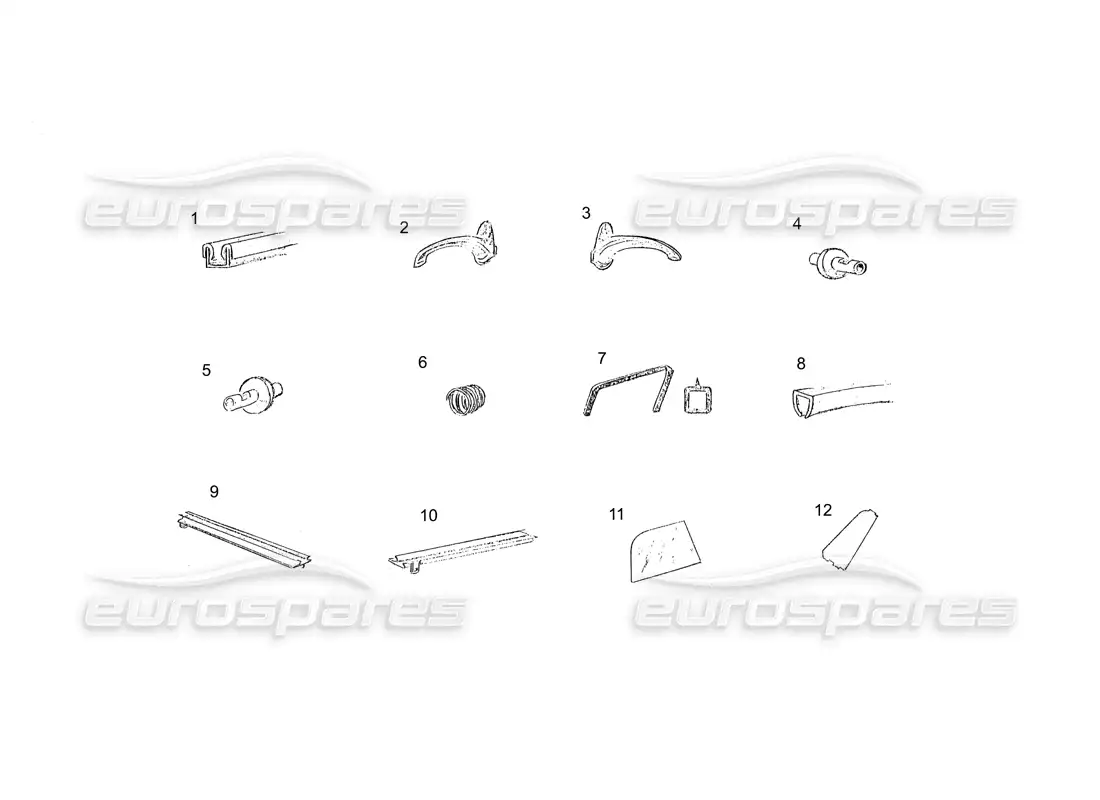 ferrari 250 gt (coachwork) diagrama de piezas de la puerta (continuación)
