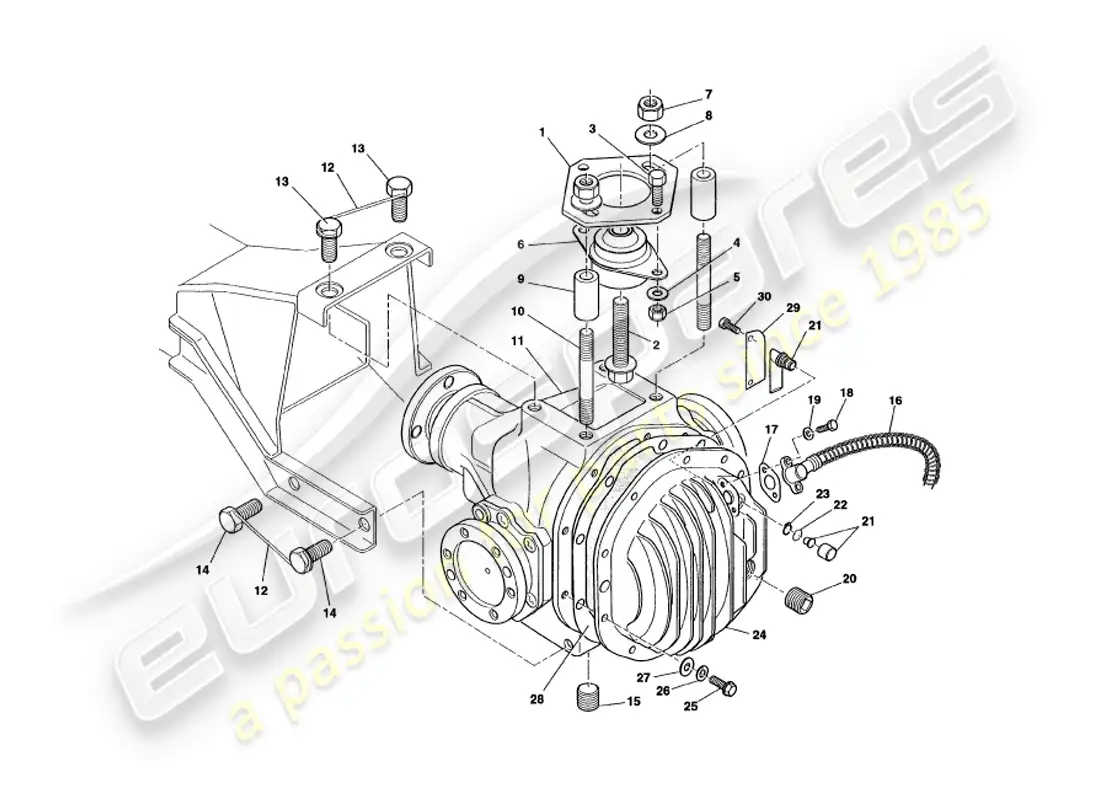 aston martin v8 volante (1998) unidad hipoide diagrama de piezas