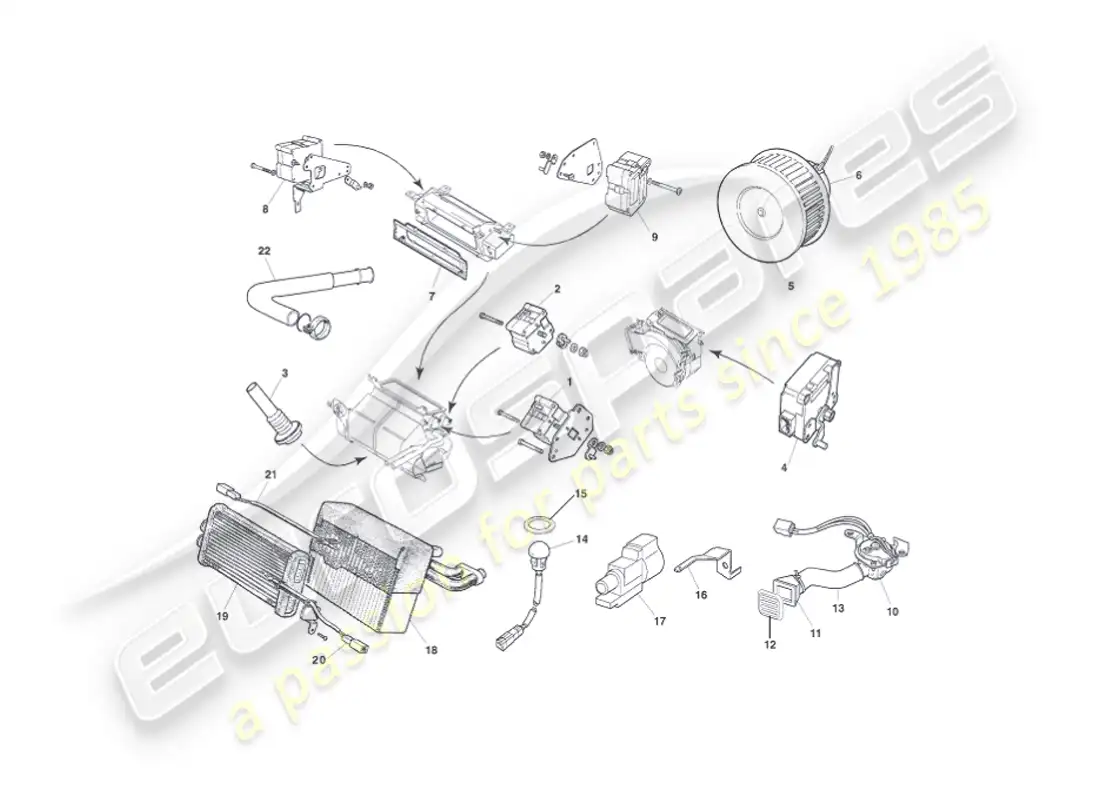 aston martin vanquish (2003) módulos de control diagrama de piezas