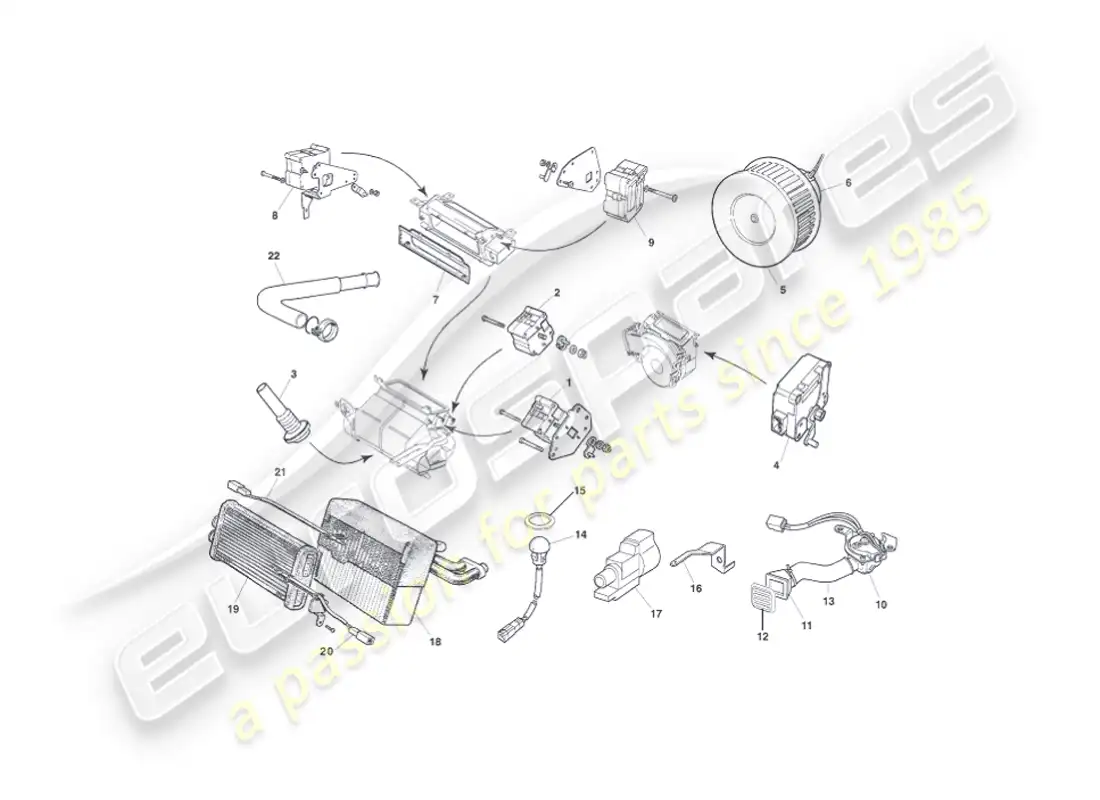 aston martin vanquish (2004) módulos de control diagrama de piezas