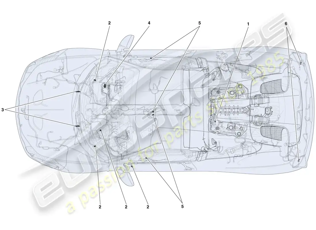 ferrari 458 speciale aperta (usa) fijaciones varias para el sistema eléctrico diagrama de piezas