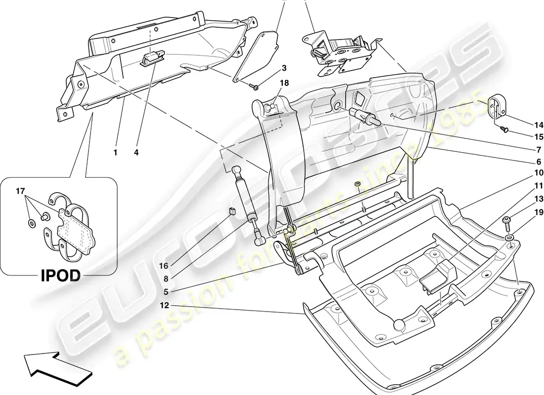 ferrari f430 coupe (europe) guantera diagrama de piezas
