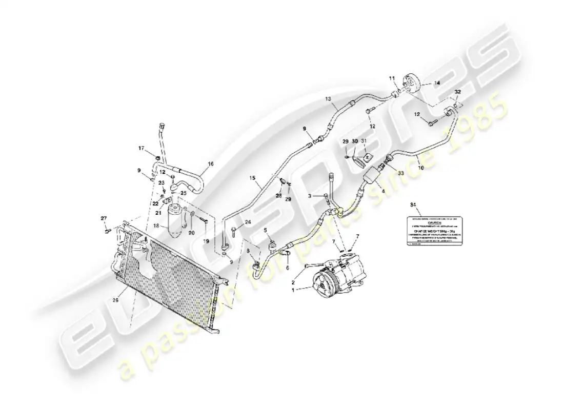 aston martin vanquish (2004) instalación del compartimiento del motor diagrama de piezas
