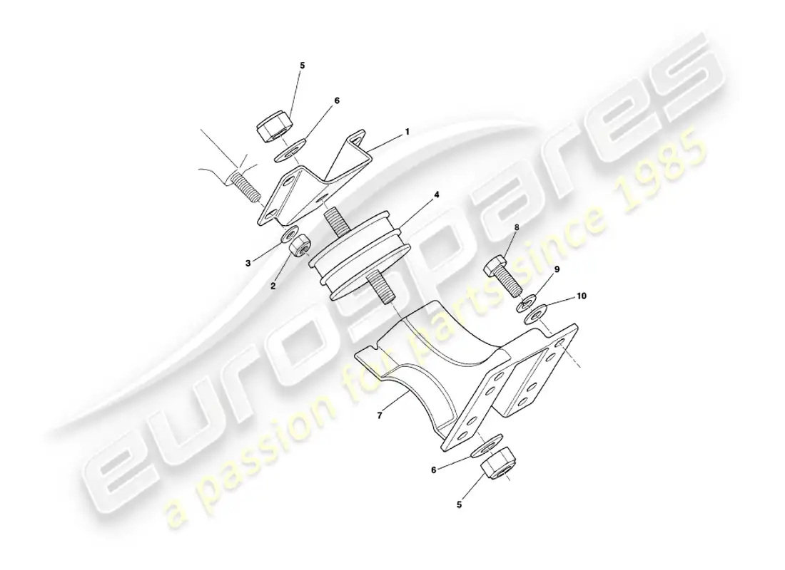 aston martin v8 coupe (2000) soportes del motor diagrama de piezas