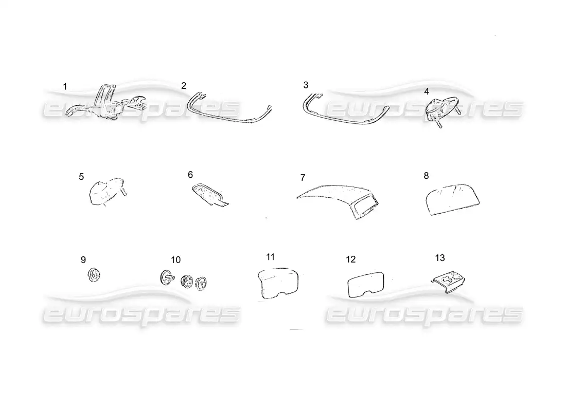 ferrari 250 gt (coachwork) diagrama de piezas del capó cabriolet (continuación)