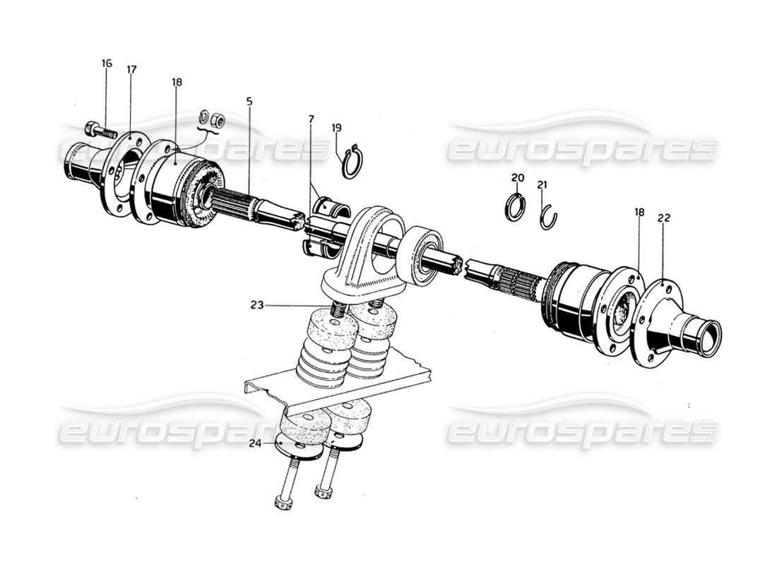 ferrari 275 gtb/gts 2 cam diagrama de piezas del eje de transmisión: modelos lhd