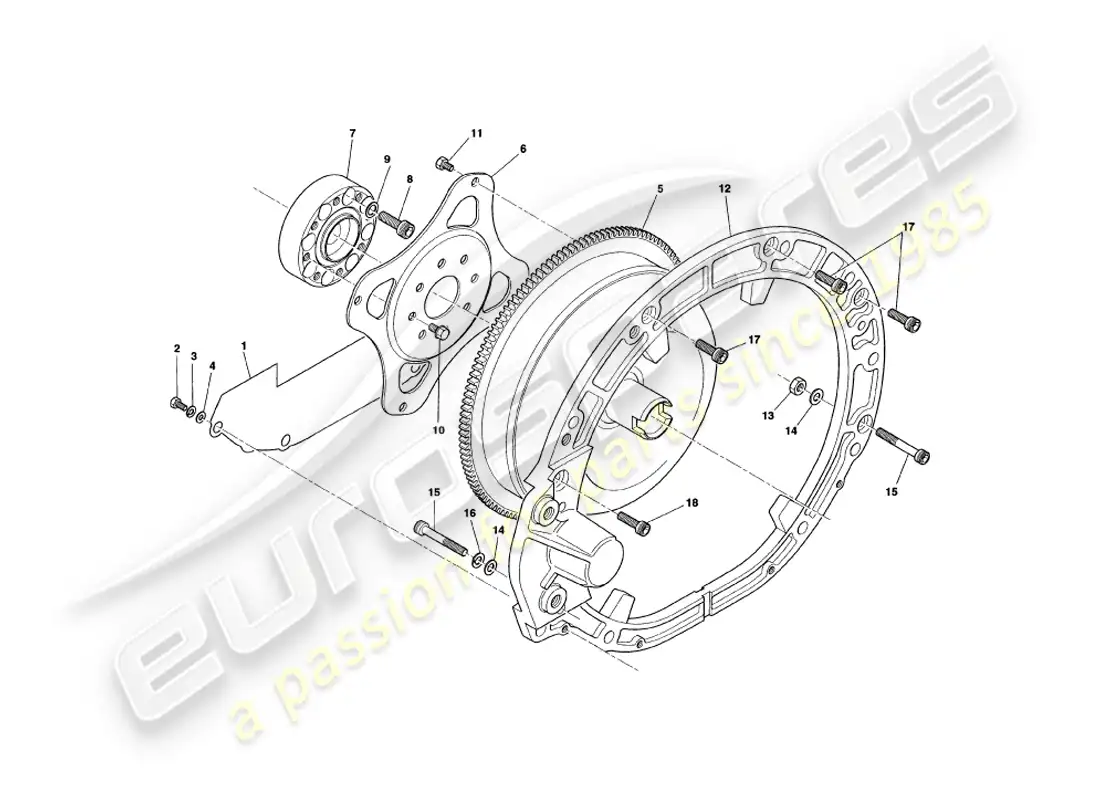 aston martin v8 coupe (1999) convertidor de par diagrama de piezas