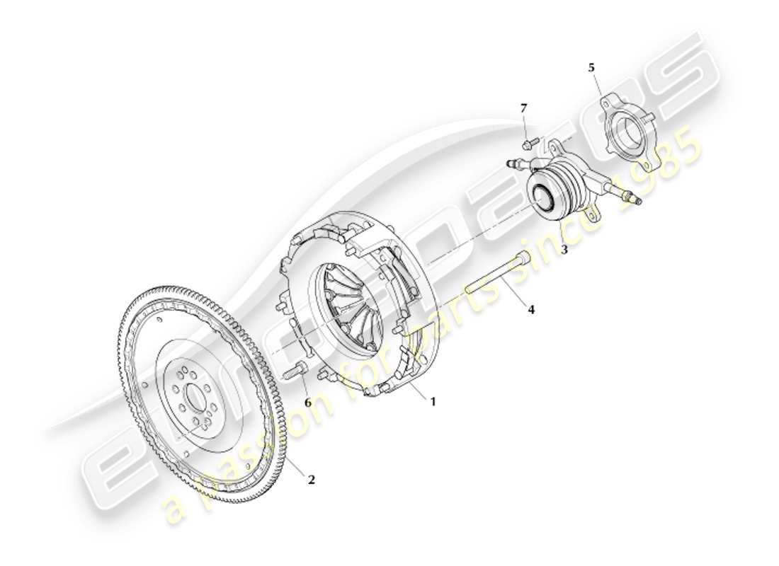 aston martin db7 vantage (2002) diagrama de piezas del kit de embrague (valeo)