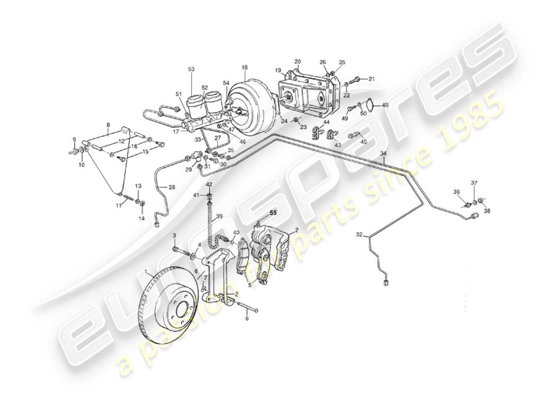 aston martin v8 virage (1999) frenos delanteros diagrama de piezas