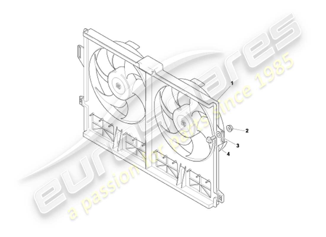 aston martin vanquish (2007) cubierta del ventilador de refrigeración diagrama de piezas