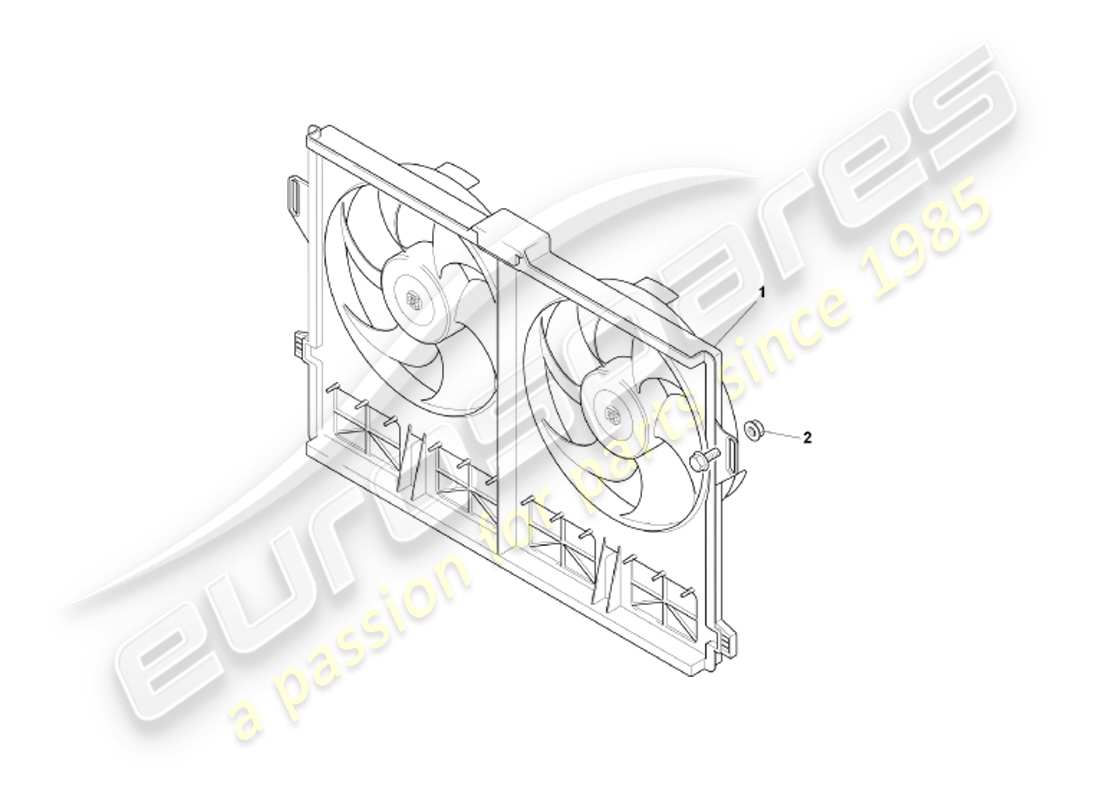 aston martin db7 vantage (2003) diagrama de piezas de las cubiertas del radiador y del ventilador