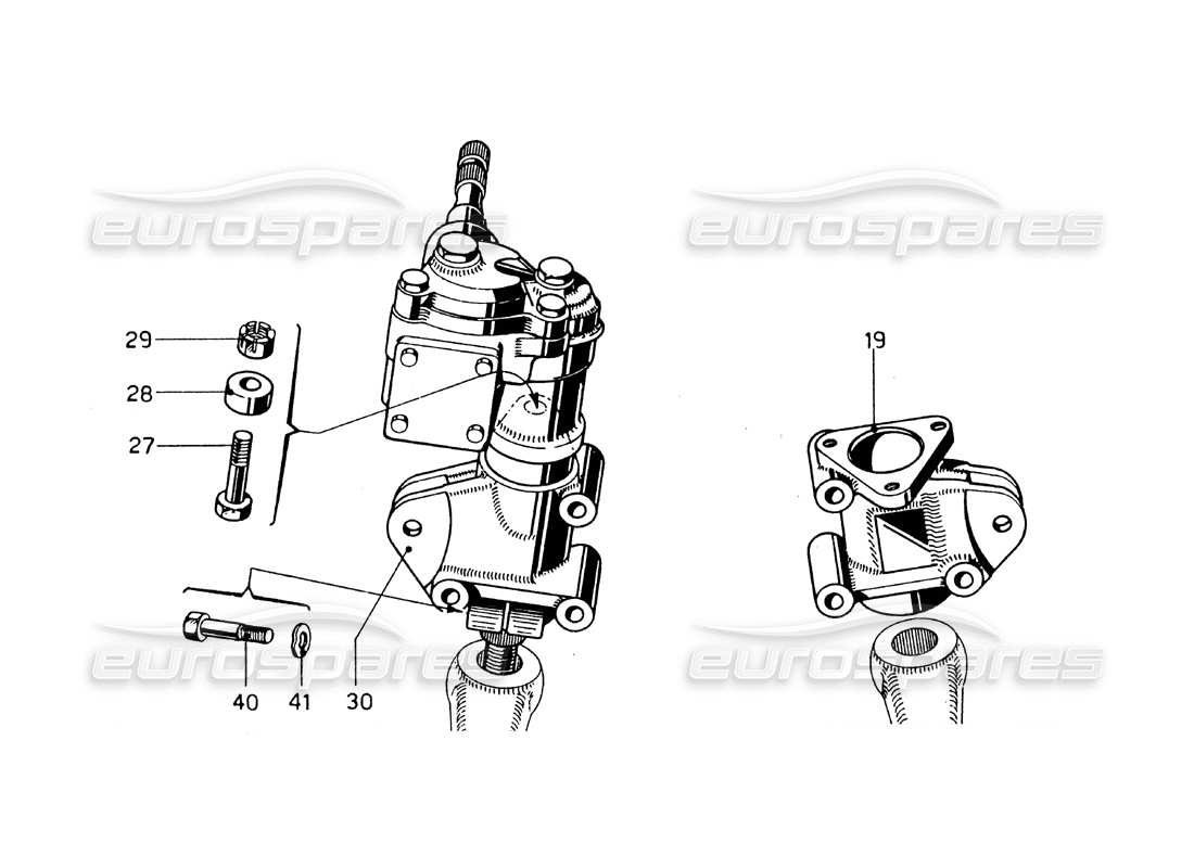 ferrari 275 gtb/gts 2 cam dirección y palancas: diagrama de piezas de modelos con volante a la derecha