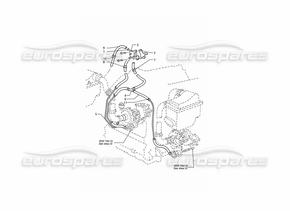 maserati ghibli 2.8 (abs) sistema de control de impulso diagrama de piezas