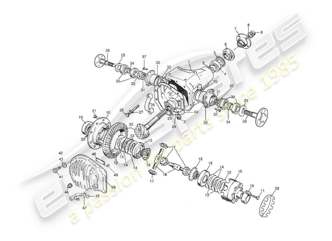 aston martin v8 virage (1999) unidad hipoide diagrama de piezas