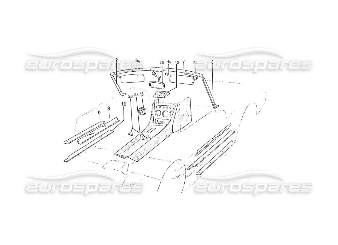 ferrari 275 (pininfarina coachwork) grupo de ebanistería diagrama de piezas